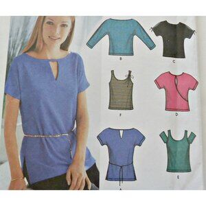 Simplicity 7175 Sewing Pattern Misses' Knit Tops 6 Styles Size 12 14 16 18 Uncut
